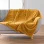 Plaid 125 x 150 cm – Flanelle Relief Unie Mini Frosty Ocre