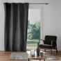 Lot de 2 Rideaux à Œillets 140 x 260 cm – Velours Relief Olympe Anthracite – 100 % Occultant et Thermique