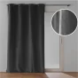 Lot de 2 Rideaux à Œillets 140 x 260 cm – Velours Relief Olympe Anthracite – 100 % Occultant et Thermique