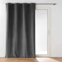 Lot de 2 Rideaux à Œillets 140 x 260 cm – Velours Relief Olympe Anthracite – 100 % Occultant et Thermique