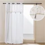 RIDEAU À ŒILLETS 140 x 240 CM – COTON/POLYESTER HAUT MÉTALLISÉS & POMPONS – DUCHESSE
