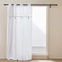 RIDEAU À ŒILLETS 140 x 240 CM – COTON/POLYESTER HAUT MÉTALLISÉS & POMPONS – DUCHESSE