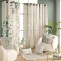  Rideau à œillets 140 x 240 cm – Polycoton imprimé métallisé – Modèle Maho Blanc
