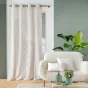  Rideau à œillets 140 x 240 cm – Polycoton imprimé métallisé – Modèle Maho Blanc