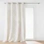  Rideau à œillets 140 x 240 cm – Polycoton imprimé métallisé – Modèle Maho Blanc