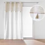 Rideau à œillets 140x240 cm – Coton/Polyester – Top imprimé métallisé avec pompons – ALTEA