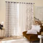  Rideau à œillets 140 x 240 cm – Polycoton imprimé métallisé – Modèle Roseris