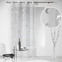 Voilage à Œillets 140 x 240 cm – Voile Imprimé Argent Infinity Blanc