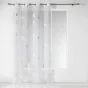 Voilage à Œillets 140 x 240 cm – Voile Imprimé Argent Infinity Blanc