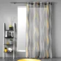 Voilage à Œillets 140 x 240 cm – Imprimé Transfert Ondulys Jaune/Anthracite