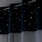 Voilage grande hauteur a oeillets 140 x 280 cm Velours phosphorescent Moonlight Bleu
