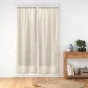 Paire de voilages passe-tringle 2 x 70 x 240 cm – Voile tissé CARLIN – Beige