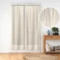 Paire de voilages passe-tringle 2 x 70 x 240 cm – Voile tissé CARLIN – Beige