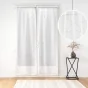 Paire Panneaux Droits Passe-Tringle 2 x 70 x 200 cm – Voile Sablé Brodé Olympia Gris