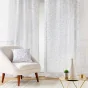 Voilage à œillets 140 x 240 cm – Voile imprimé métallisé DUCHESSE – Sable