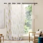 Voilage à Œillets 140 x 240 cm – Voile Sable Imprimé Feuillage – Modèle KIM