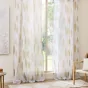 Voilage à Œillets Grande Hauteur 140x280 cm – Voile Sablé Imprimé Feuillage Kim