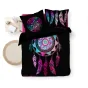 Pack Parure de couette 220x240 cm “Porte Bonheur” + Drap-housse 140x190 cm Noir