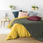 Parure de Lit 240 x 220 cm + 2 Taies – Microfibre Unie CLÉO Anthracite