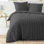 Parure de Lit 240 x 220 cm + 2 Taies – Microfibre Unie CLÉO Anthracite