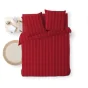 Parure de Lit 240 x 220 cm + 2 Taies – Microfibre Unie CLÉO Rouge