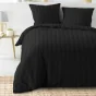 Parure de Lit 240 x 220 cm + 2 Taies – Microfibre Unie CLÉO Noir