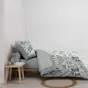 Parure de lit 6 pièces VOLTINE SAUGE – 240 x 220 cm – 100% coton – 42 fils/cm²