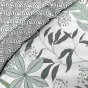 Parure de lit 6 pièces VOLTINE SAUGE – 240 x 220 cm – 100% coton – 42 fils/cm²