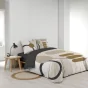 Pack Parure de couette 240 x 220 cm – Coton 42 fils – SANTANA + Drap Housse 140x190 cm Noir