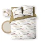 Parure de lit 240x220 cm + 2 taies – Microfibre imprimée ZENITH – Motif ondulé tons naturels