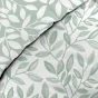 Parure de lit 240x220 cm + 2 taies – Microfibre imprimée SEQUOIA – Motif feuillage vert sauge