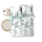 Parure de lit 260 x 240 cm + 2 taies – Percale 78 fils – WENDY – Imprimé feuillage 