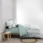 Parure de lit 260 x 240 cm + 2 taies – Percale 78 fils – WENDY – Imprimé feuillage 