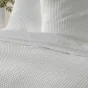 Housse de couette 240x220 cm + 2 taies – Microfibre gaufrée unie blanche ABELIA