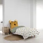 Pack Parure de lit enfant 140 x 200 cm + Drap Housse 90x190 cm Jaune – TIGRY – 