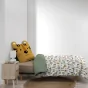  Parure de lit enfant TIGRY 140x200 cm – 100% coton – 1 taie tête de tigre – Réversible alphabet & jungle