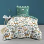 Pack Housse de couette réversible DINA 140 x 200 cm + Drap housse 90x190 cm Emeraude