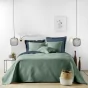 Couvre-lit 2 personnes avec 2 housses de coussin – 240 × 260 cm – Microfibre Romane Cèdre