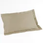Taie d'oreiller volant plat 50 x 70 cm uni 57 fils lina +point bourdon Beige