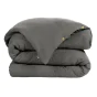 Pack Parure de couette 140x200 cm + Drap housse 90x190 + 1 taie Gaze de coton Bio Anthracite