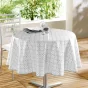 Nappe ronde Ø160 cm PVC imprimé – Finition biais – Abaca