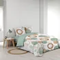 Pack 4 pièces Housse de couette 240 x 220 cm Lunabella + 2 taies + drap housse 140 Blanc