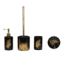 Brosse wc (0) 10.6 x ht 40 cm ceramique imprimee or orbella Noir