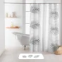 RIDEAU DE DOUCHE AVEC CROCHETS 180x200 CM POLYESTER IMPRIME ORBELLA BLANC/ARGENT
