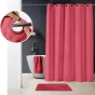 RIDEAU DOUCHE+OEIL. CLIPSABLES 180x200 CM MICROF. GAUFREE UNIE DOTTY FRAMBOISE