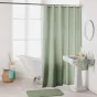 RIDEAU DE DOUCHE AVEC CROCHETS 180 x 200 CM POLYESTER UNI ESSENCIA SAUGE