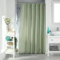 RIDEAU DE DOUCHE AVEC CROCHETS 180 x 200 CM JACQUARD UNI QUARTZ SAUGE
