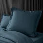 Taie d'oreiller vp 63 x 63 cm percale uni 78 fils percaline  +p bourdon Bleu Nuit