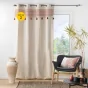 Lot de 2 Rideaux  a oeillets 140 x 240 cm polycoton+ pompons Isalina Terracotta
