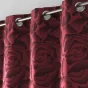 Rideau a oeillets 140 x 280 cm jacquard rosalina Bordeaux